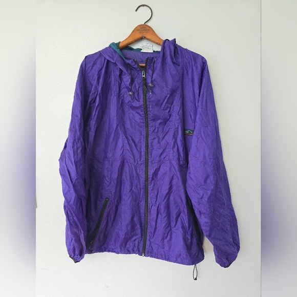 Helly Hansen Windbreaker Jacket Mens XL Hooded Pullover Sailing Purple *FLAW - Picture 1 of 13